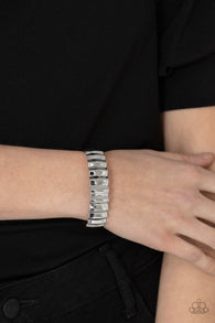 " Across the Heir Waves " Silver Metal High Polished Crinkled Cuff Bracelet