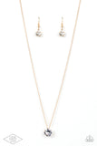 "What A Gem" Gold Metal & Clear/White Rhinestone Classic Solitaire Necklace Set