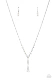 " Olympian Oracle " Silver Metal & Clear Iridescent Crystal Pendant Necklace Set