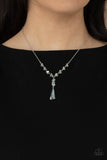 " Olympian Oracle " Silver Metal & Clear Iridescent Crystal Pendant Necklace Set
