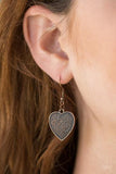 "Look into your Heart" Antiqued Copper Open Filigree Heart Necklace Set