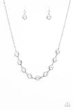 " Starlite Socials " Silver Metal & White/Clear Rhinestone Classic Necklace Set