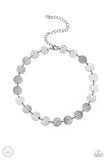" Reflection Detection " Black Metal Hammered Disc's Choker Necklace Set