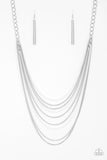"Rebel Rainbow" Silver Metal & White Metal Multi Layer Long Necklace Set