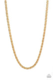 "Go Down Fighting" Men's Gold Crimped Byzantine Chain Link Necklace