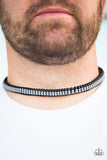 Paparazzi " High Speed Trail"  Men's Blue & Black Knotted Braid Urban Necklace