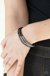 "Magnetic Maverick" Black Cord & Black Accented Magnetic Closure Bracelet