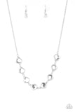 "The Imperfectionist" Silver Metal White/Clear Rhinestone Necklace Set