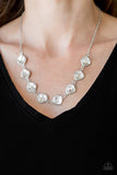 "The Imperfectionist" Silver Metal White/Clear Rhinestone Necklace Set