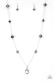 Paparazzi " Champagne on the Rocks " Silver & Iridescent Beads Lanyard Necklace Set