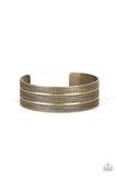 "Patterned Plains" Antiqued Shimmer Brass Textured Metal Cuff Bracelet