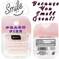 B.Pure - PEACH FIZZ Moisturizing Hand Sanitizer Spray - Glittered Top - VIRAL ITEM!