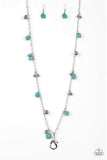 Paparazzi " Both Feet on the Ground " Blue Crackle Turquoise Lanyard Necklace Set