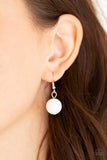 "Top Pop" Silver Metal & Bright White & Silver Beads Necklace Set