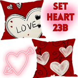 18X18 Sets of 2 Valentine's Day Throw Pillow Covers (*No Inserts) Canvas Feel Set Heart 23A or 230B