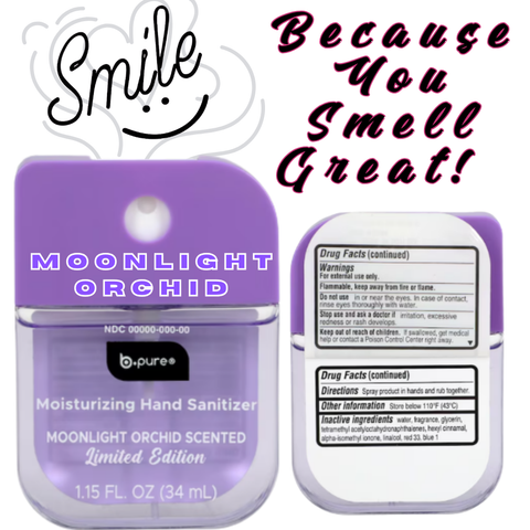 B.Pure - MOONLIGHT ORCHID Scented Moisturizing Hand Sanitizer Spray - VIRAL ITEM!