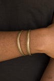 "Palm Trees and Pyramids" Brass Metal Open 2 Row High Polish Cuff Bracelet