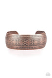 "Gorgeously Gypsy" Copper Metal Whimsical Floral Patterned Cuff Bracelet