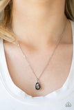 " Classy Classicist " Silver Metal Smoky Grey Rhinestone Solitaire Necklace Set