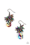 "Well In Verse Sparkle" Silver Multi Color Oil Spill Rhinestone Multi Earrings