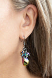 "Well In Verse Sparkle" Silver Multi Color Oil Spill Rhinestone Multi Earrings