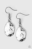 " Terra Treasure " Silver Metal Hammered Disc Simple Dangle Earrings