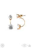 "Starlet Squad" Gold Metal & Clear/White Rhinestone Ear Jacket Earrings