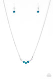 "Sparkling Stargazer" Silver Metal Three Blue Rhinestone Dainty Necklace Set