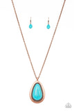 "Badland to the Bone" Copper Metal & Large Blue Crackle Turquoise Necklace Set