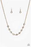 "Starlite Socials" Gold Metal & White/Clear Rhinestone Classic Necklace Set