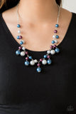 "Soon To Be Mrs." Silver Metal & Multi Color Pearl Bead Cascade Necklace Set