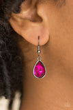 " So Sorority " Black Metal Pink Rhinestone Teardrop Toggle Necklace Set