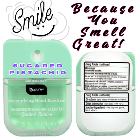 B.Pure - SUGARED PISTACHIO Moisturizing Hand Sanitizer Spray - Limited Edition VIRAL ITEM!