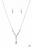 "Diva Dazzle" Silver Metal Clear/White Rhinestone "Y" Necklace Set