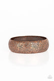 Paparazzi " Garden Villa " Antiqued Copper Metal Rosy Floral Bangle Bracelet