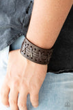 "Super Sporty" Men's Brown LEATHER Criss Cross Laced Snap Bracelet