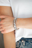 "Metal Movement" Silver Metal Multi Shaped Stretch bracelets Set of 3