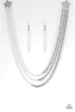 "Turn Up the Volume" Half Silver Metal & Half White Metal Necklace Set