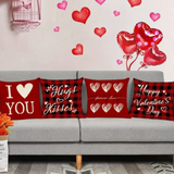 18X18 Sets of 2 Valentine's Day Throw Pillow Covers (*No Inserts) Canvas Feel Set Heart 17A or 17B