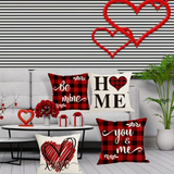 18X18 Sets of 2 Valentine's Day Throw Pillow Covers (*No Inserts) Canvas Feel Set Heart 26A or 26B