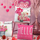 18X18 Sets of 2 Valentine's Day Throw Pillow Covers (*No Inserts) Canvas Feel Set Heart 19A or 19B