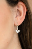 "Bare Your Heart" Silver White/Clear Rhinestone Open Heart Necklace Set