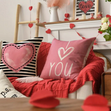 18X18 Sets of 2 Valentine's Day Throw Pillow Covers (*No Inserts) Canvas Feel Set Heart 20A or 20B