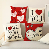 18X18 Sets of 2 Valentine's Day Throw Pillow Covers (*No Inserts) Canvas Feel Set Heart 23A or 230B