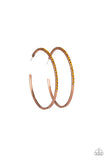 "Trending Twinkle" Copper Metal Topaz Rhinestone Hoop Earrings