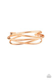 "Modest Goddess" Gold Metal & Open Criss Cross Wired Cuff Bracelet