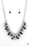 Paparazzi " Party Spree "  Silver, Black & Glittered Beaded Necklace Set