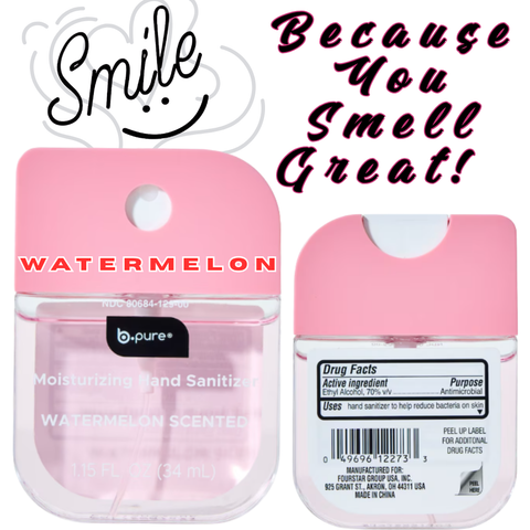 B.Pure - WATERMELON Scented Moisturizing Hand Sanitizer Spray - VIRAL ITEM!