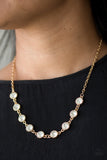 "Starlite Socials" Gold Metal & White/Clear Rhinestone Classic Necklace Set