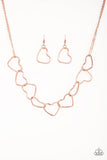 "Unbreak My Heart" Rose Gold Interconnected Heart Necklace Set